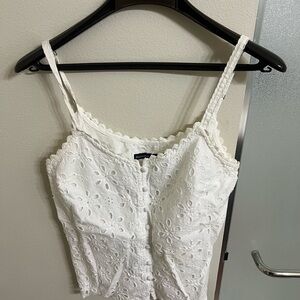 Abercrombie & Fitch White Eyelet Camisole